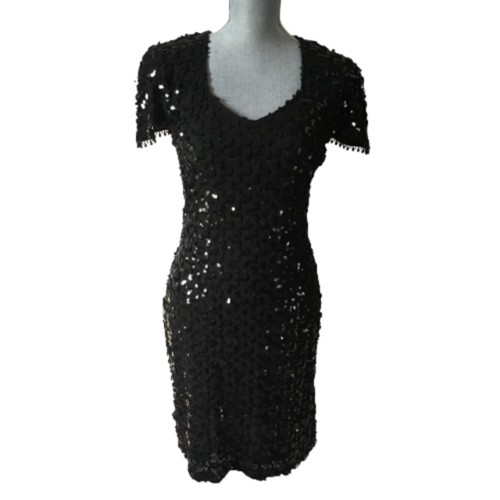 David Rose Sequin Black Dress